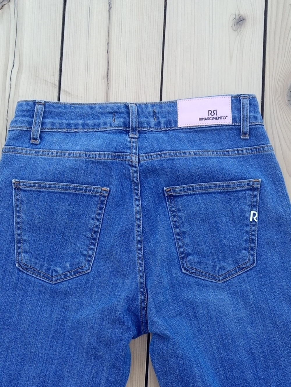 Rinascimento Denim Jeans with White Star Print - Picture 8 of 13